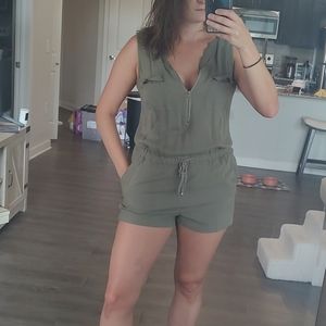 Army green romper